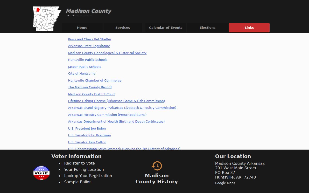 Madison County official warrant record source links