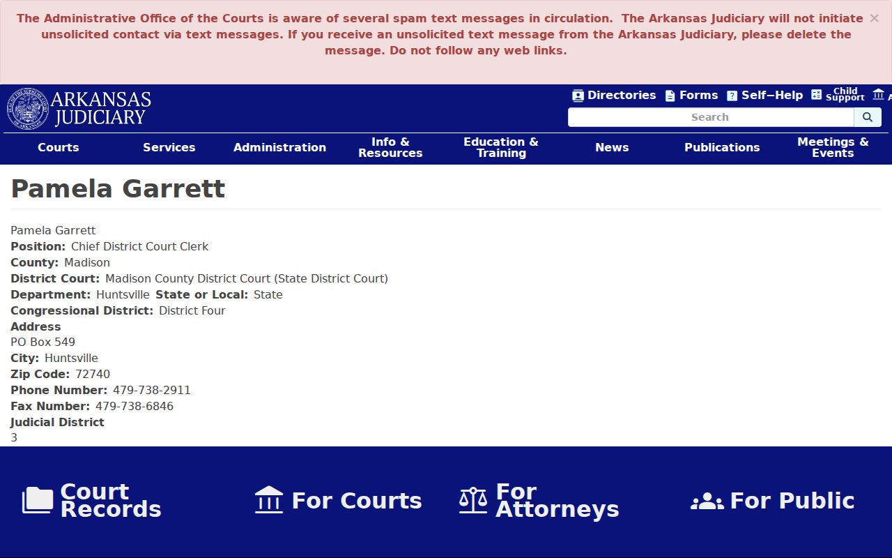 Madison County municipal warrant clerk office profile